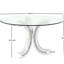 Table de salle à manger en verre. Style moderne glamour. Plateau trempé. Sièges 4-6. Argent. + Table pour la pièce. Et le design. 3 Assemblage. Peut accueillir