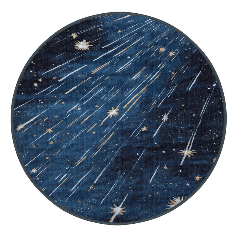 Tapis gris lavable à la machine, Rond 7 pi