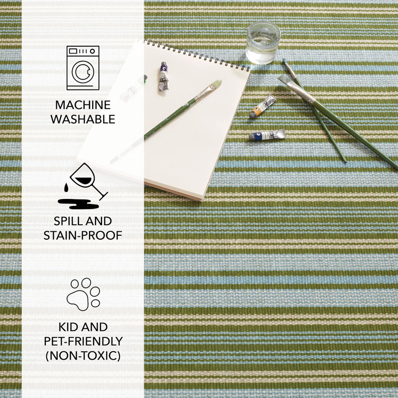 Caravan Stripe Multi Machine Washable Rug, Rectangle 3' x 5'
