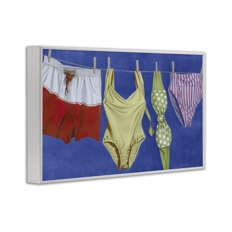Maillots de bain sur corde à linge, estampe numérique, design par Grace Popp, H 12 po x l 18 po