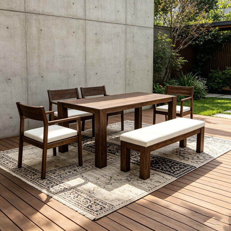 Patio Dining Table Set, Mocha