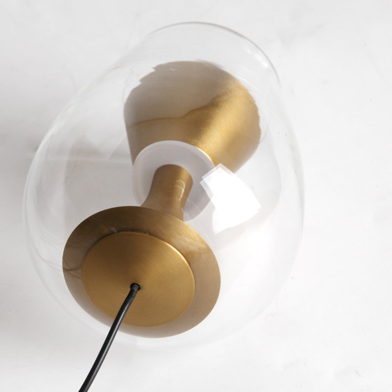 Luminaire suspendu simple à intensité variable Triac avec intérieur en métal, éclairage bidirectionnel et abat-jour en verre