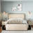 Modern Metal Bed Frame With Curved Upholstered Headboard And Footboard Bed With Under Bed Storage, Heavy Duty Metal Slats-475410211-475410223-488308065