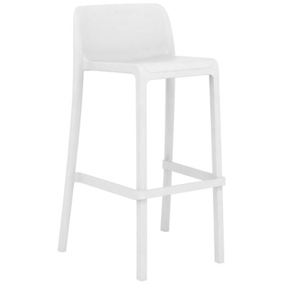 Plain - Tabouret de bar d'extérieur de 30 po de qualité commerciale - ensemble de 4, empilable, polypropylène résistant aux intempéries, sans assemblage