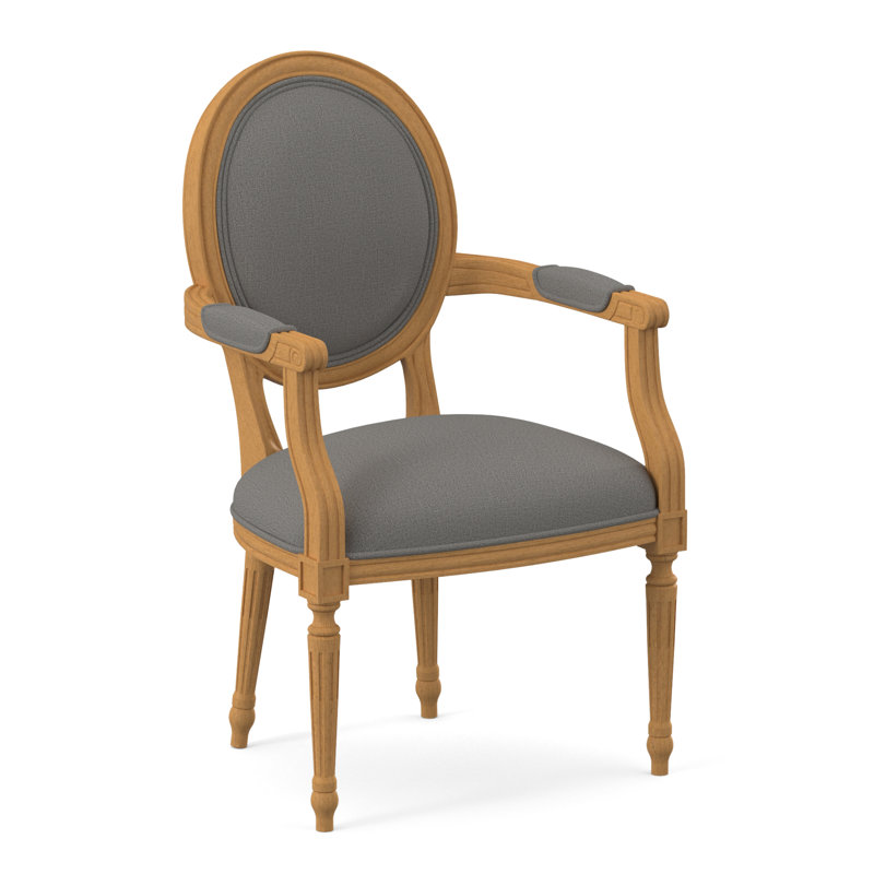 Chaise avec accoudoirs en tissu Dauphin, Ambre, Ciel Kinsley