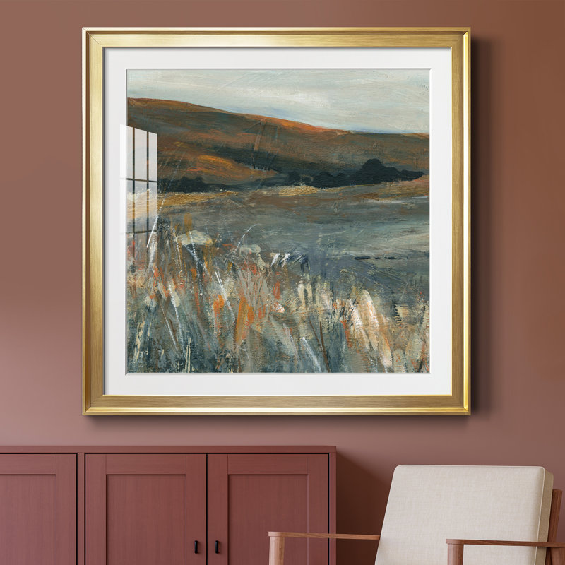Cuivre crépuscule I - peinture encadrée, H 26,5 po x l 26,5 po x P 1,5 po, Papier encadré doré