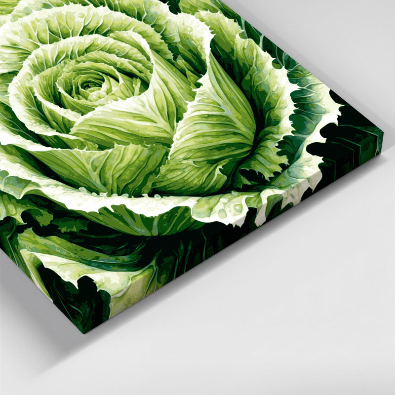 Art mural sur toile vert légumes laitue Iceberg, H 8 po x l 8 po