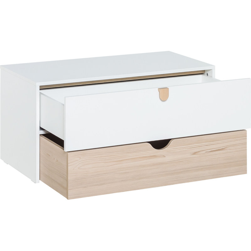 Dristan 2 Drawer Combi Chest, White/Pine