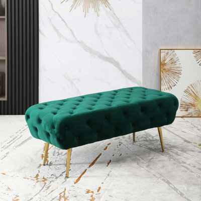 Banc en velours capitonné