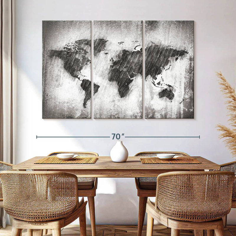 Aliaz Blurry World Map, 36" H x 57" W