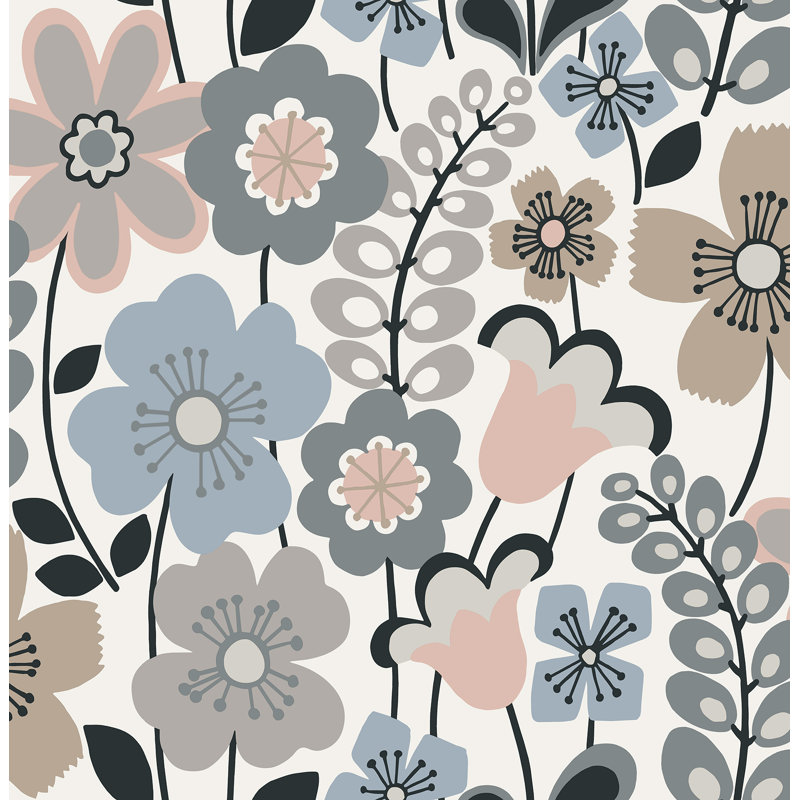 Rouleau de papier peint lisse L 33 pi x l 20,5 po Ashunti, Bleu pâle