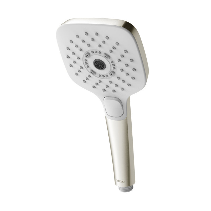 TOTO® G Series 1.75 GPM Multifunction 4 inch Square Handshower with ACTIVE WAVE, COMFORT WAVE, and WARM SPA, Brushed Nickel