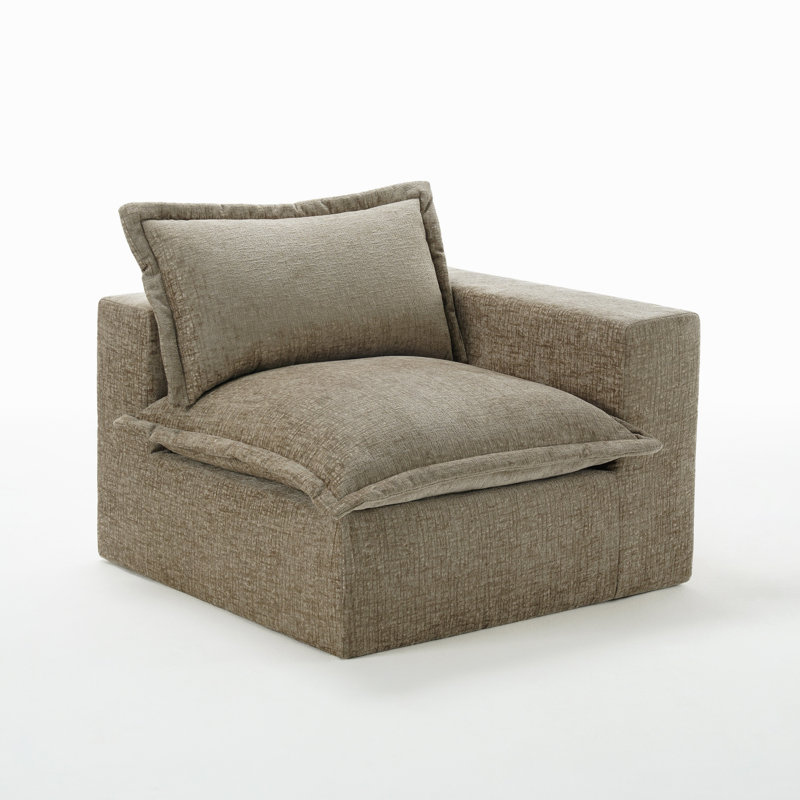 Upholstered Armchair, Camel