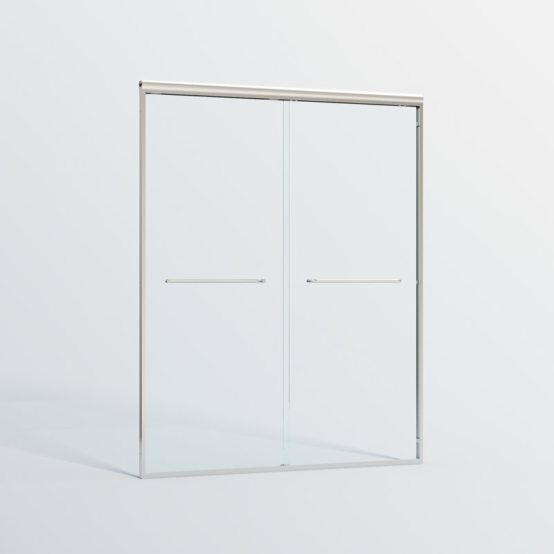 44 - 48 In. W X 72 H Shower Door, Double Sliding Semi-, Tempered Glass, , Seals, Stable Frame 44" 48" 72", Glass 1/4", Scratch Protection, Customizable For Walk-In