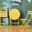 Ensemble de 3 chaises bistro de patio et table en métal avec fonction pliante pour la piscine