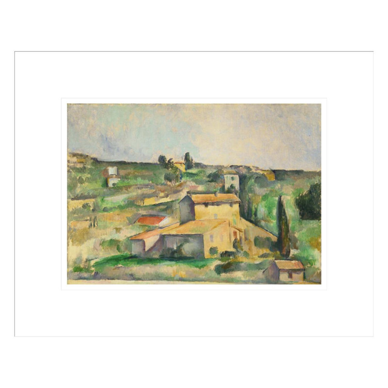 «Fields at Bellevue» par Paul Cézanne, impression giclée encadrée, H 13,58 po x l 16,75 po