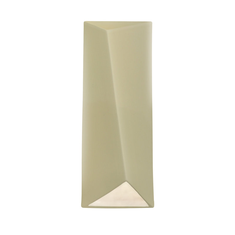 Caeli Ceramic LED Flush Mounted Sconce, Gloss Vanilla