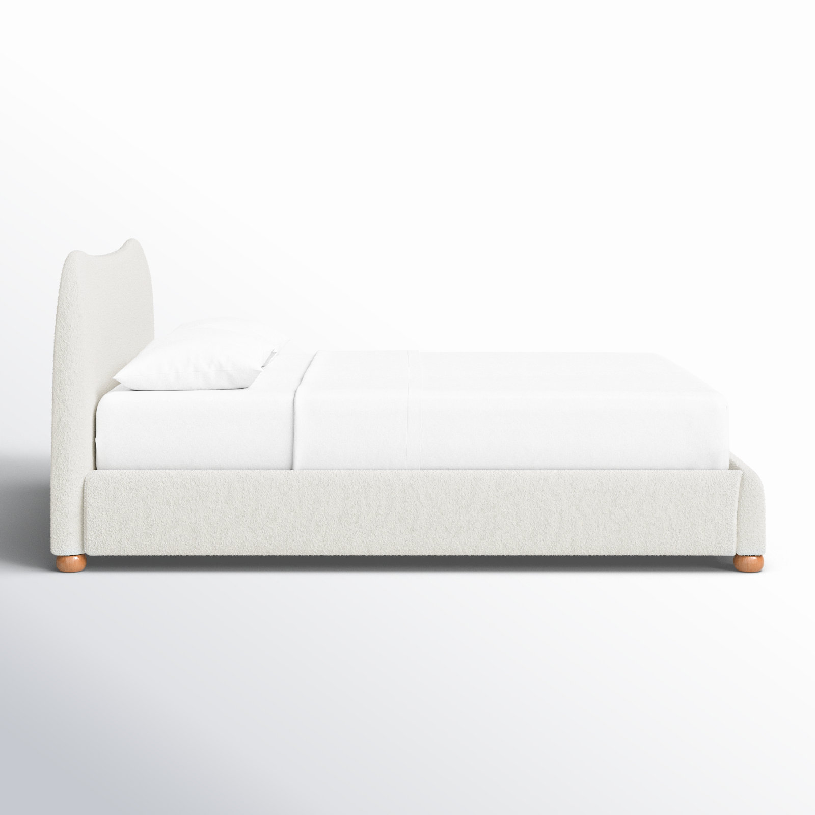 Liza Upholstered Bed, Queen, Ivory Boucle