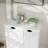 Two-Compartment Tilt-Out Laundry Sorter Cabinet-White