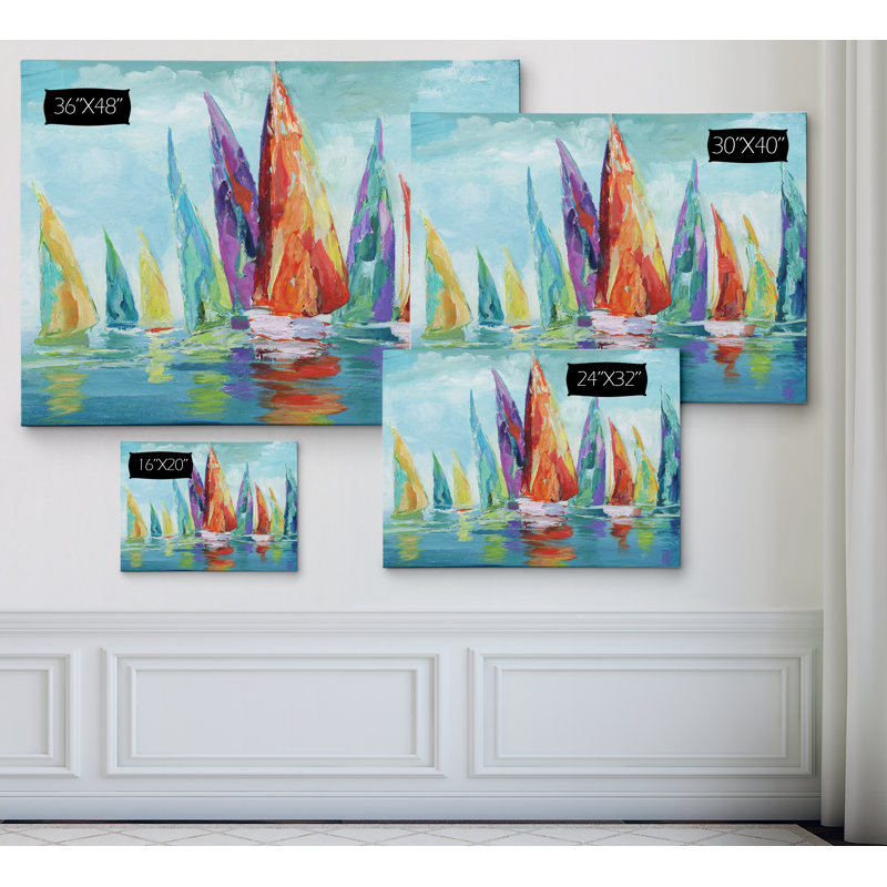 " Fine Day Sailing I ", Wrapped Canvas, 30" H x 40" W x 1.5" D