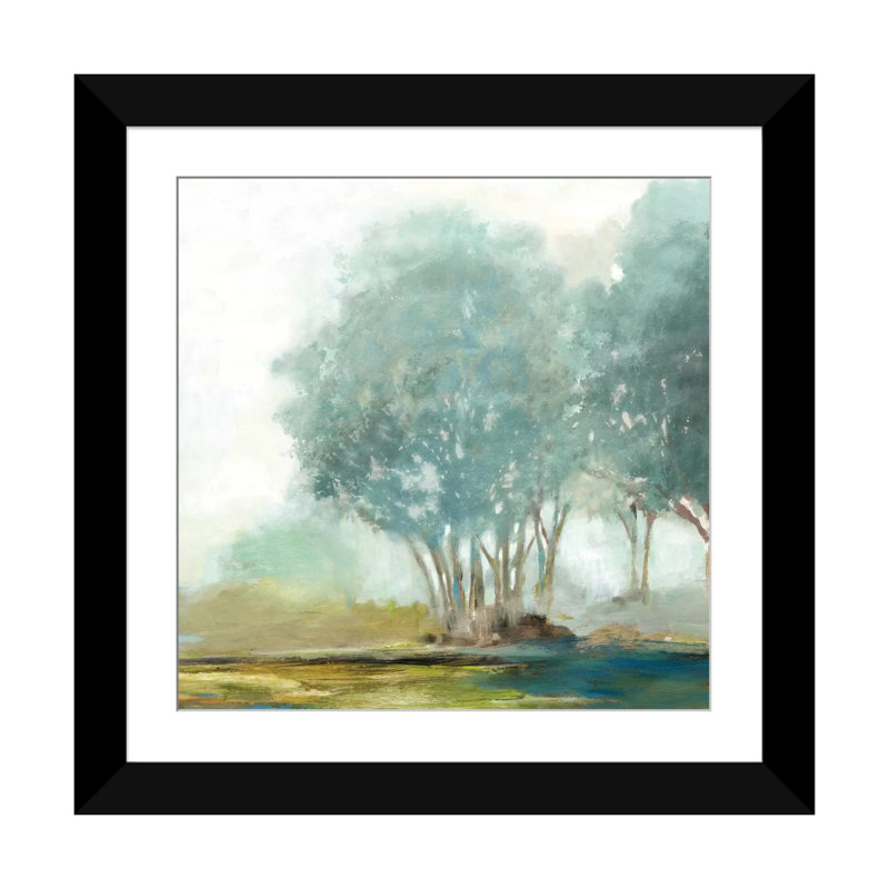 «Blueberry Hill II, Square», reproduction sur toile, H 16 po x l 16 po x P 1 po, Papier d'art encadré noir, Blanc