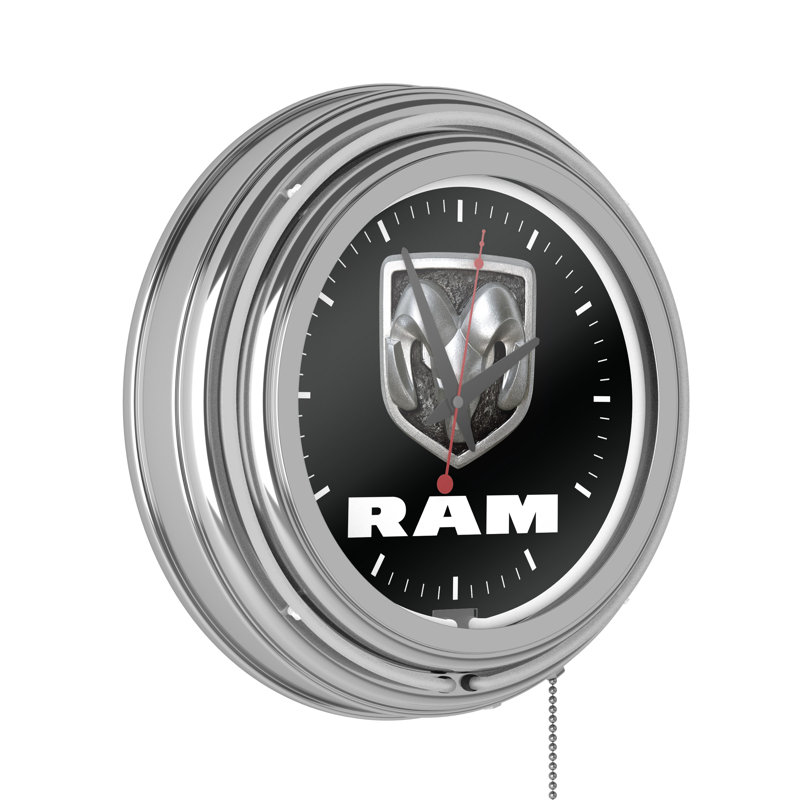 Metal Wall Clock, White/Black