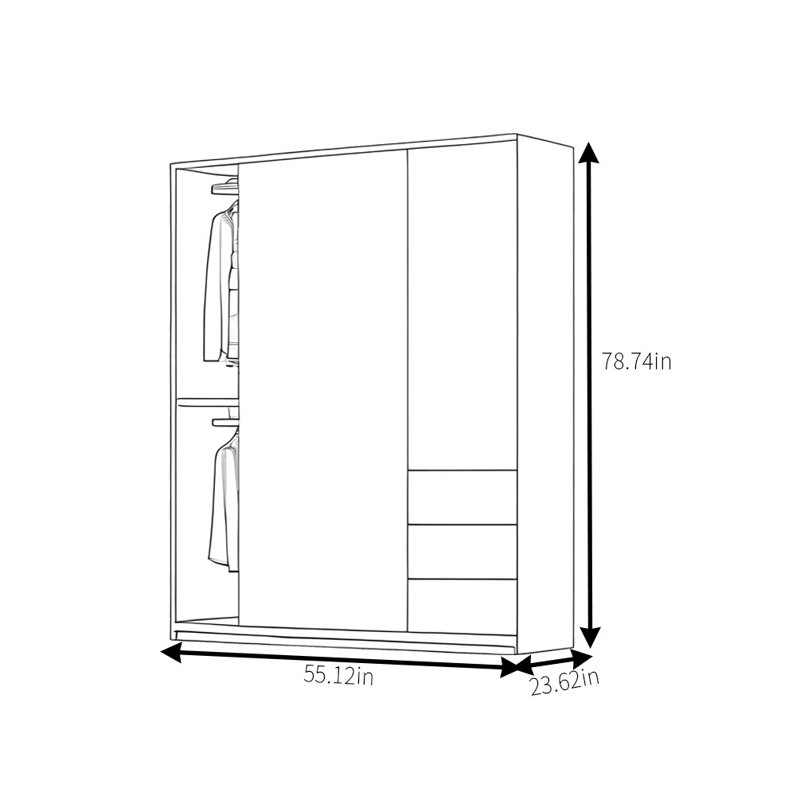 Armoire classique rétro, H 78,74 po x l 55,12 po x P 23,62 po
