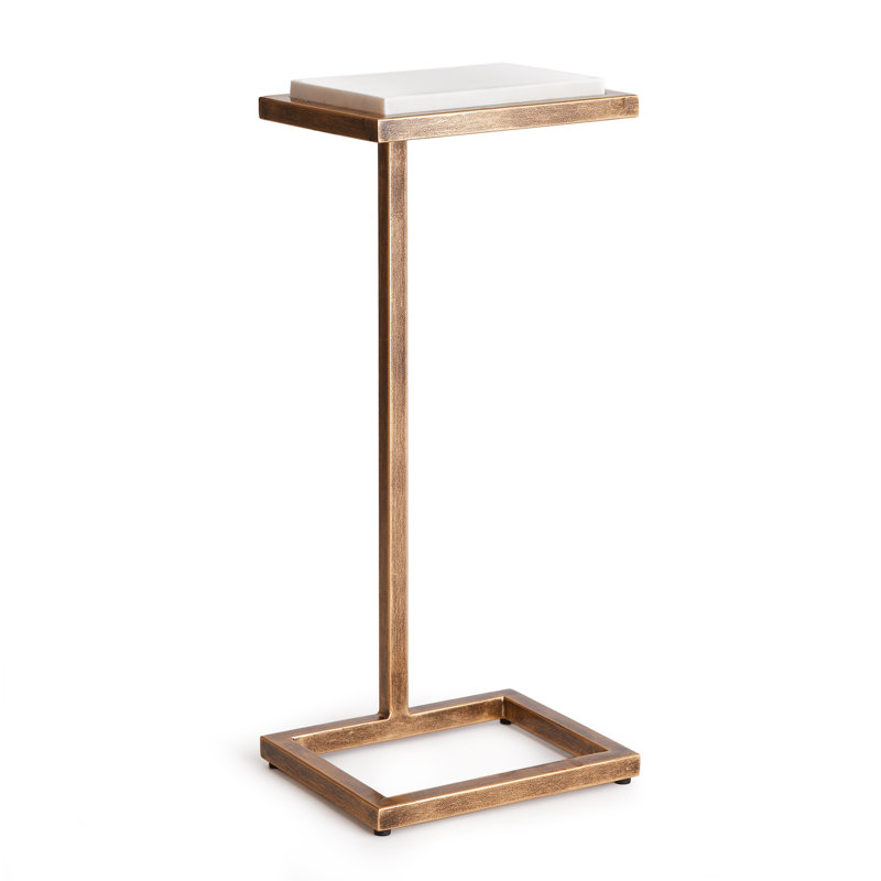 Winston Marble End Table, White