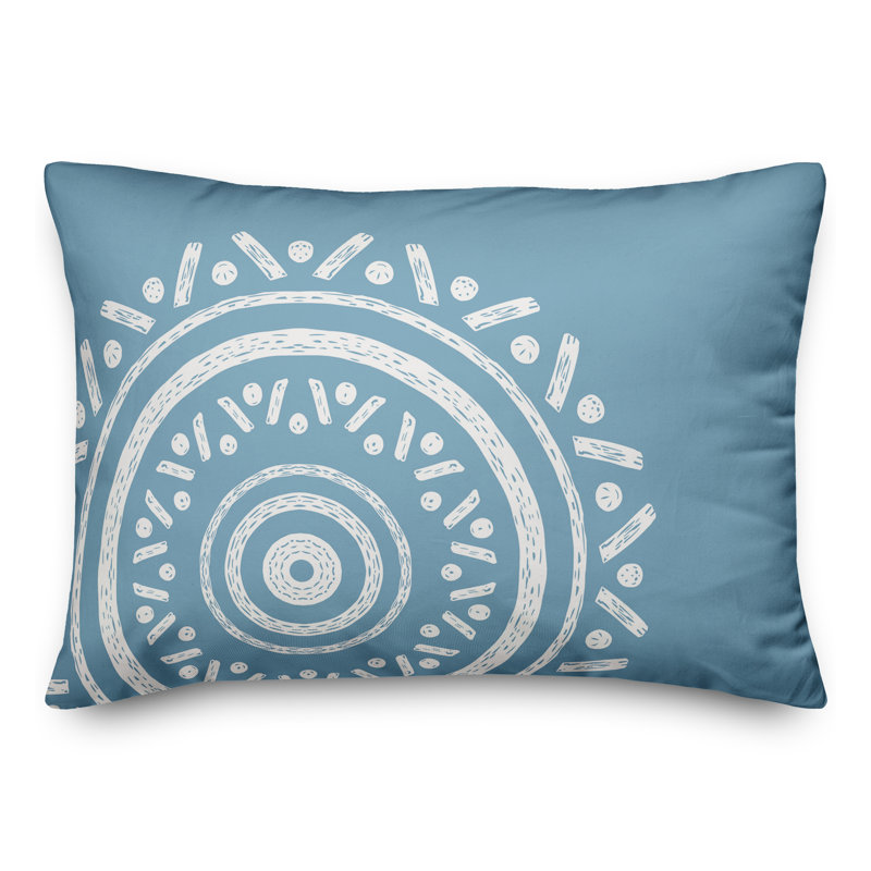 Geometric Outdoor Throw Pillow, Blue