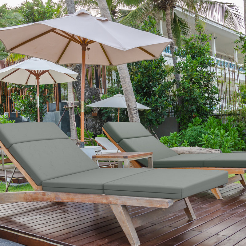 4In Chaise Lounge Cushions Outdoor, Gray, 48" W x 26" D
