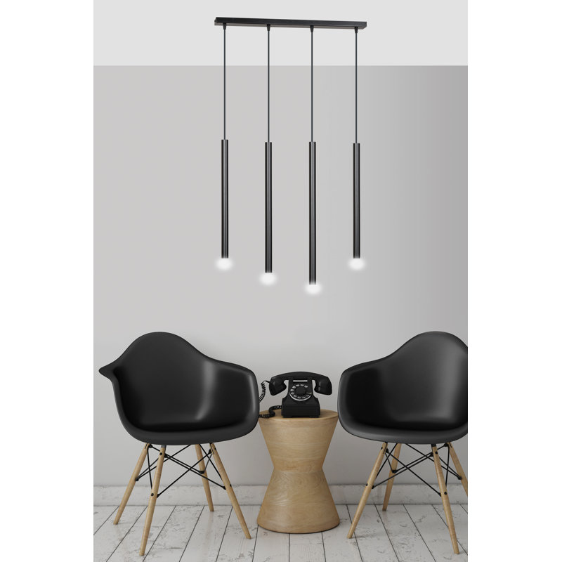 Anna-Leigh 4 - Light Cluster Cylinder Pendant, Black