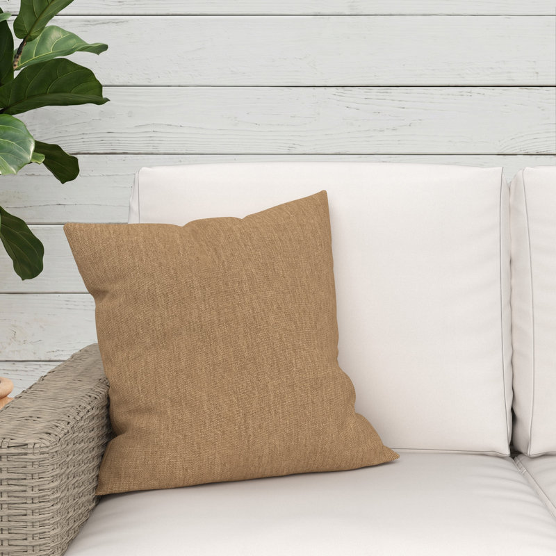 Gabi Sunbrella® Indoor/Outdoor Throw Pillow, Square 18", Canvas Heather Beige Sunbrella® Canvas