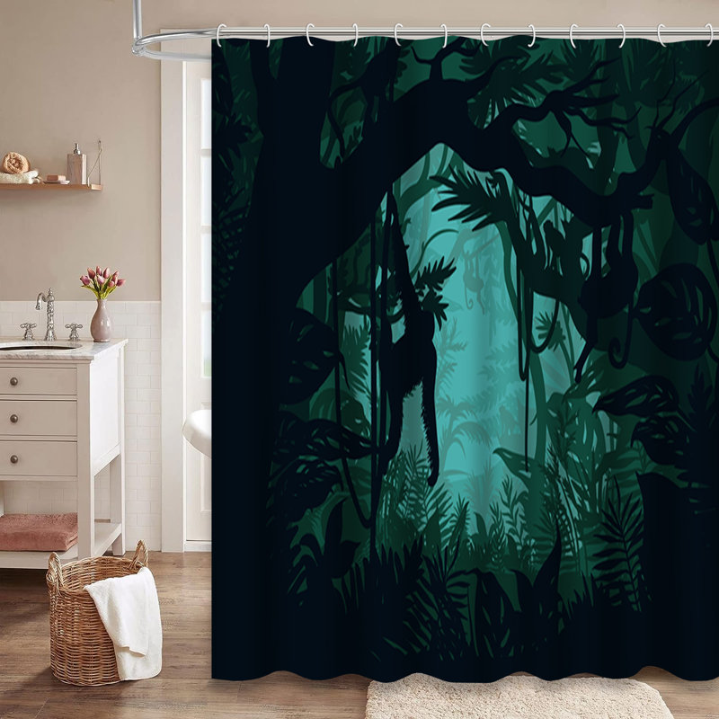 Rideau de douche Natural Jungle Trees, L 72 po x l 84 po