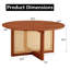 Table basse en rotin 33,5 po - Finition bois rouge foncé