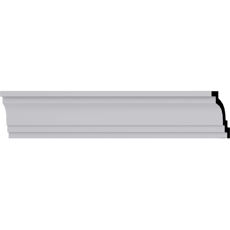 3"H x 2"P x 3 5/8"F x 94 1/2"L Traditional Smooth Crown Moulding