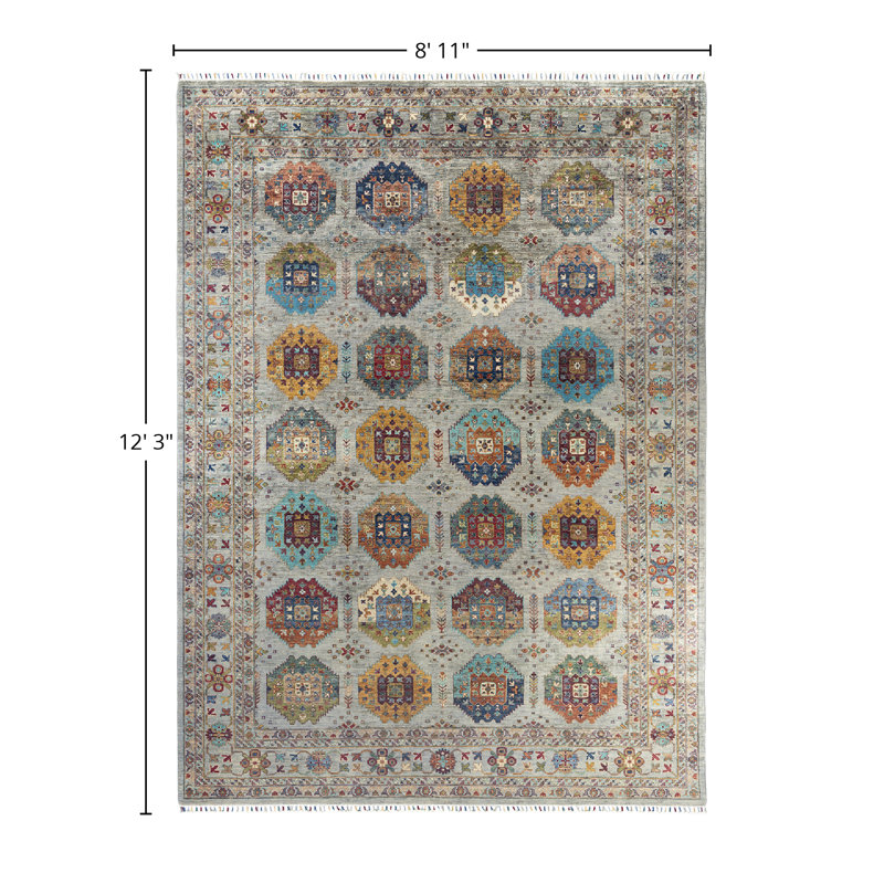 Tribal One-of-a-Kind Rectangle 8'11" X 12'3" Hand Knotted Area Rug