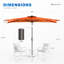 Parasol de marché rectangulaire 120 po x 78 po Donzella