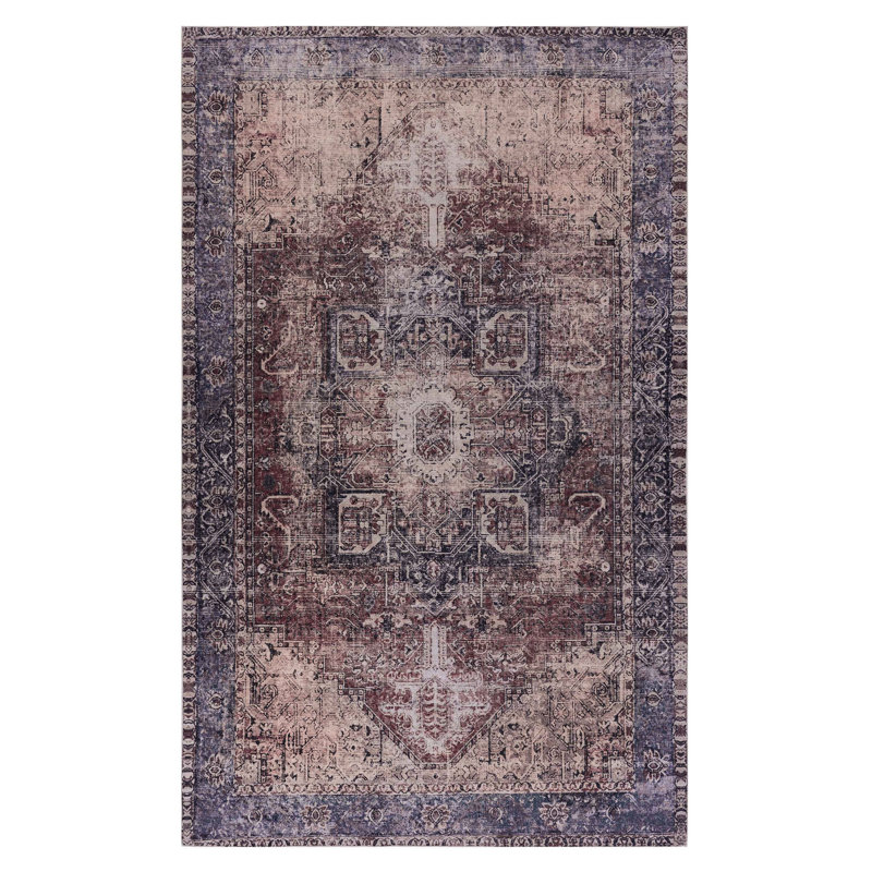Tapis 3 x 5, lavable, antidérapant, pliable, sans perte de poils et pour animaux de compagnie pour la chambre à coucher, le salon, la salle à manger - bourgogne lavable à poils courts, cuisine pliable, pièce