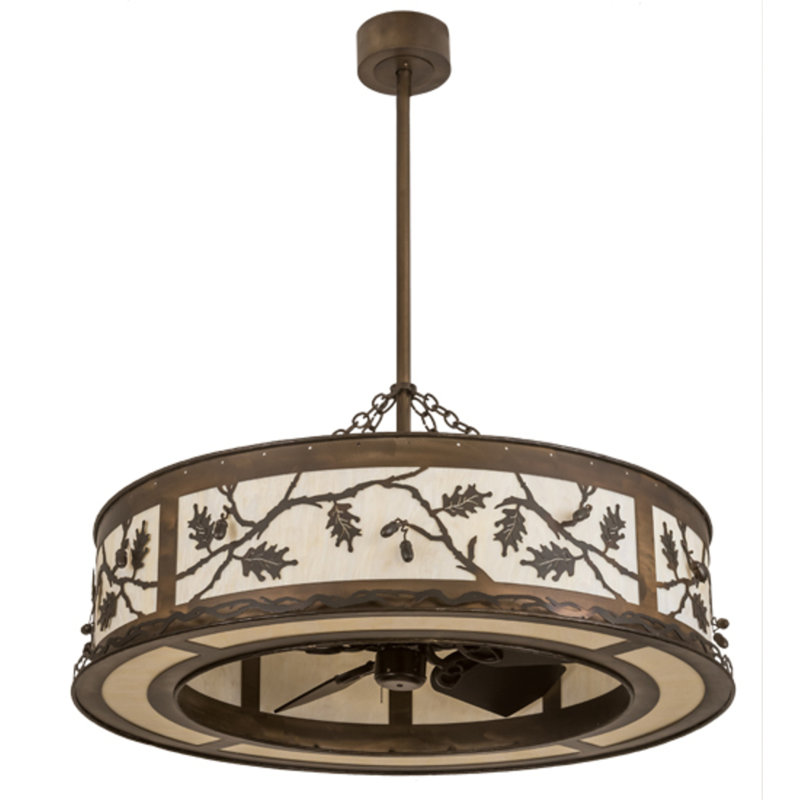 Oak Leaf And Acorn Downrod Ceiling Fan