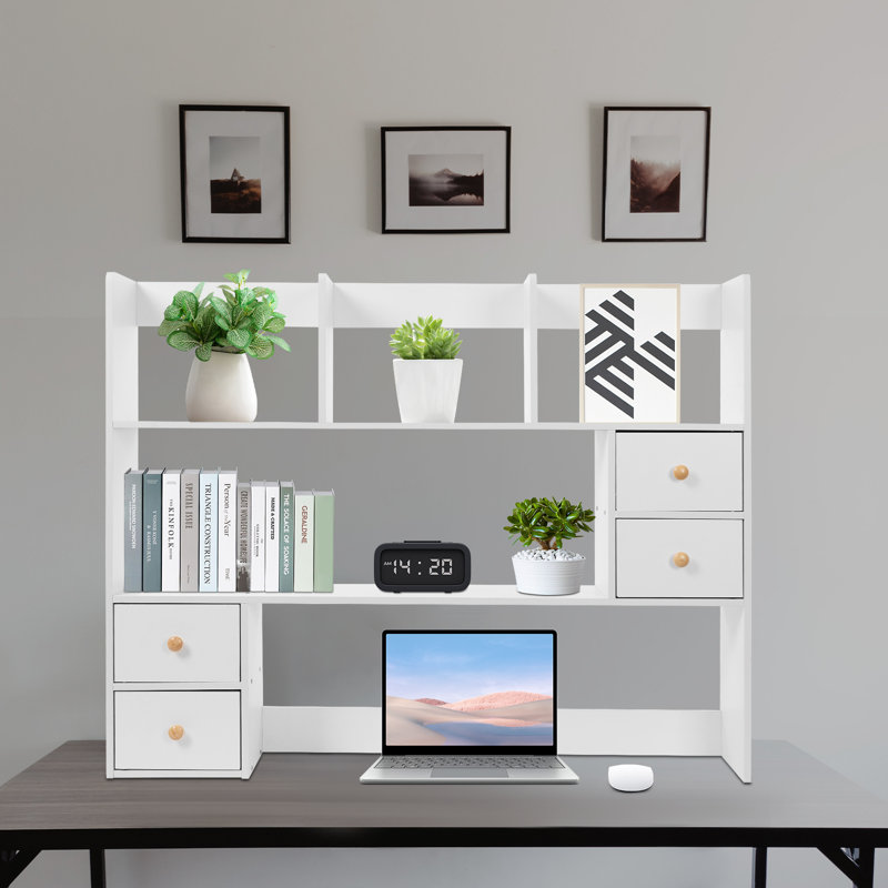 Desktop Organizer Office Storage Rack, White