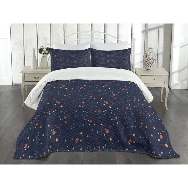 White Quilted Queen Bedspread Set with Pillow Shams