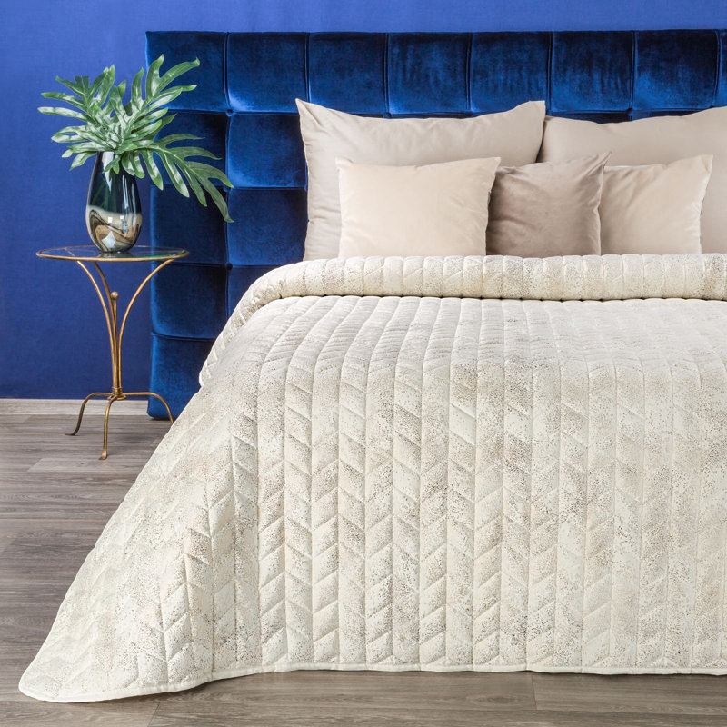 Khanh Striped Bedspread, W170 x L210cm, Creamy