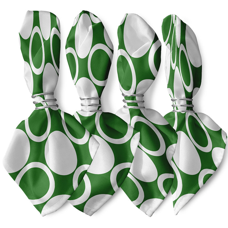Sergent Polyester Geometric Square Napkin, Green