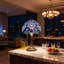 Lampe de table en verre de style Bariff Tiffany - Base E26