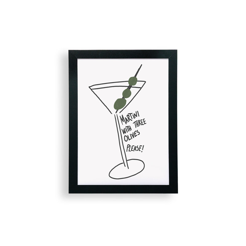Affiche encadrée AthenesAtelier Martini Three Olives, H 12 po x l 9 po
