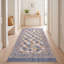 Tapis Eddy moderne à motifs mosaïques abstraites, bleu, gris, or, crème, ivoire, lavable à la machine, antidérapant, à poils courts, pour l'intérieur et l'extérieur, adapté aux animaux domestiques, idéal pour le salon, la chambre, la salle à manger, l'entrée, le couloir ou le bureau.-1684056071