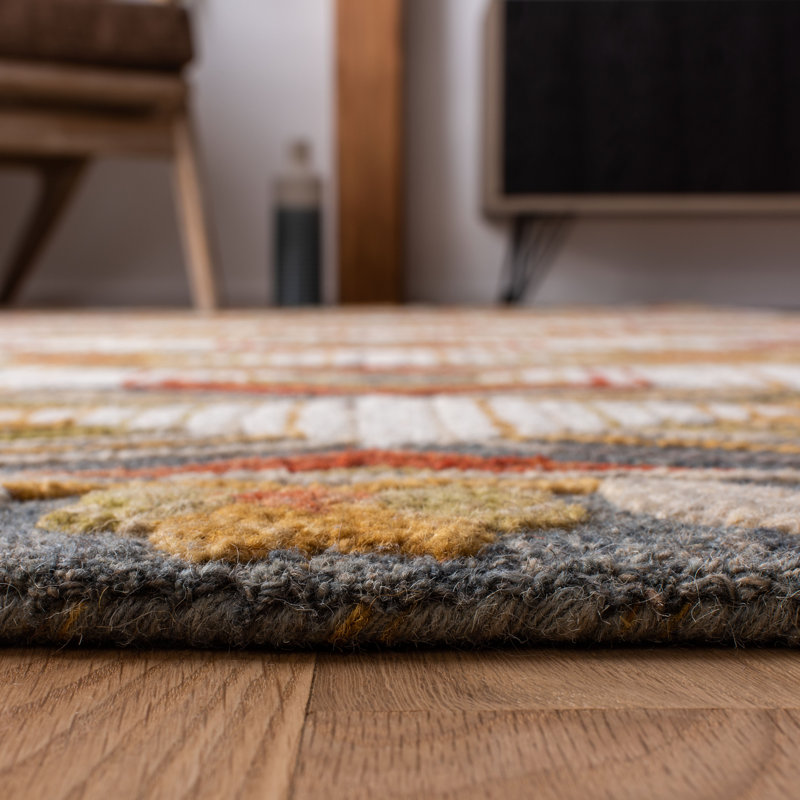 Garbutt Hand Tufted Wool And Cotton Geometric Rug, Runner 2'3" x 12'