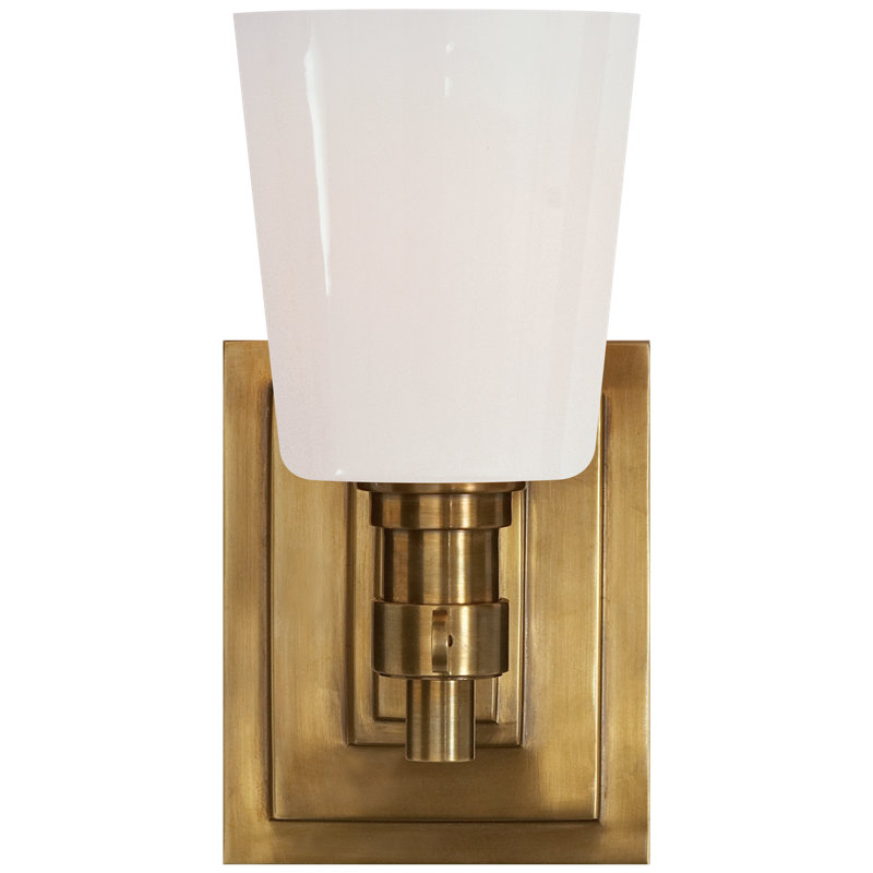 Thomas O'Brien Bryant Single Bath Sconce, Hand-Rubbed Antique Brass