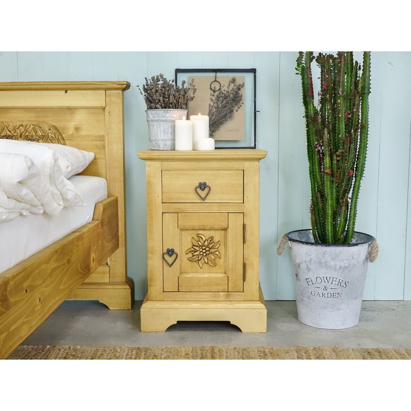 Orona 42cm W Solid Wood Bedside Table