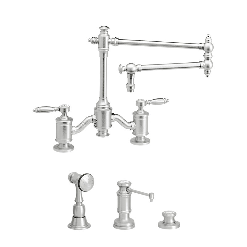 Towson Bridge Faucet - 18" Articulated Spout - Lever Handles, Chrome